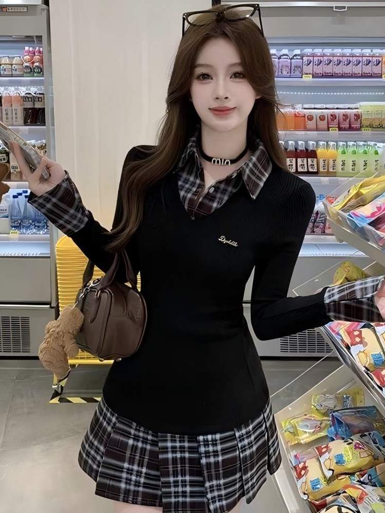 Korean Style A Line Shirt Dress - فستان نسائي بتصميم كوري أنيق بقصة