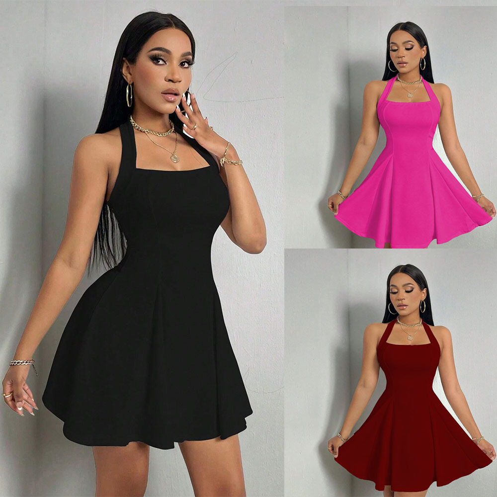 فستان نسائي جديد مثير بتصميم ه - مراجعة Y2K Backless Halter Mini Dress وسعره