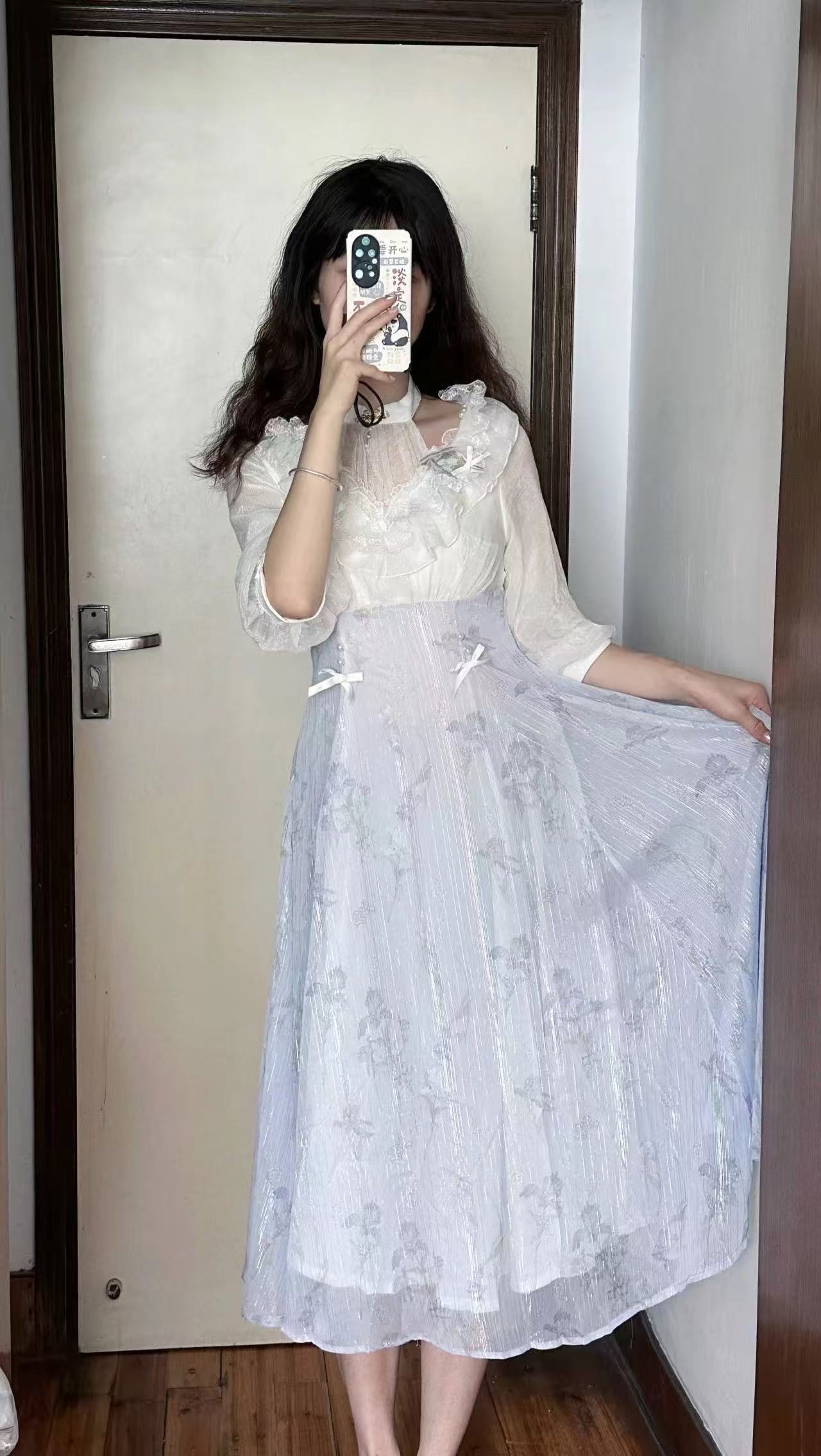 فستان نسائي بقطعة واحدة بنقشة  - مراجعة French Vintage Floral Midi Dress وسعره