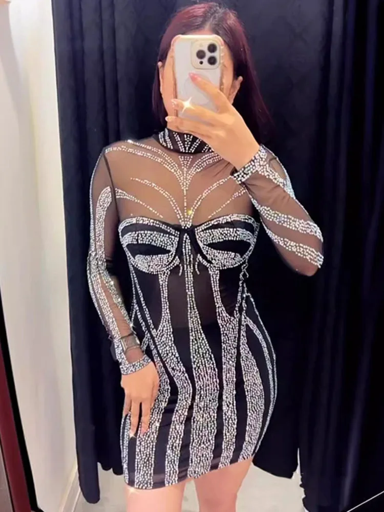 سباركلي الماس حجر الراين فستان - مراجعة Sparkly Rhinestone Club Party Dress وسعره
