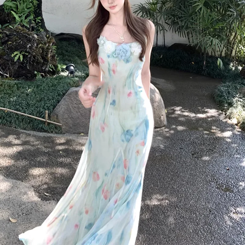 فستان كاواي سويت Y2k ياباني مي - مراجعة French Vintage Floral Midi Dress وسعره